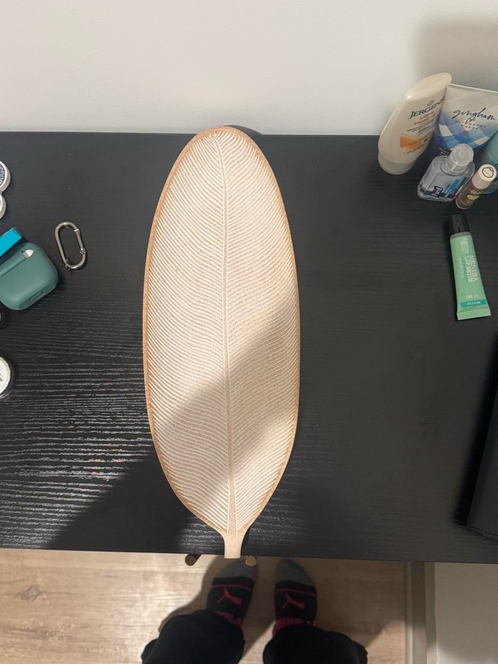 Decorative Cream Leaf Tray - Home Accents